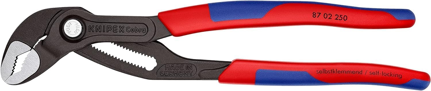 Detalle de KNIPEX Cobra Wasserpumpenzange 250 mm (87 02 250) – Feinverstellung per Knopfdruck