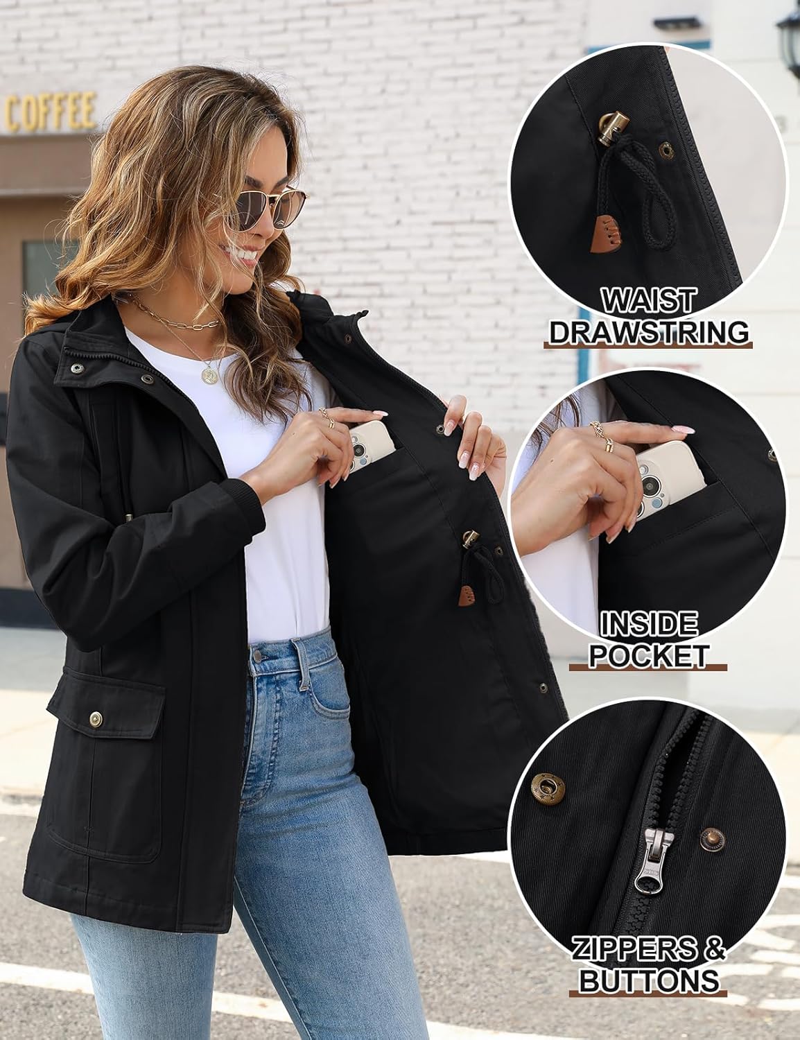 Thumbnail 4 de Vancavoo Übergangsjacke Damen Jacke Outdoor