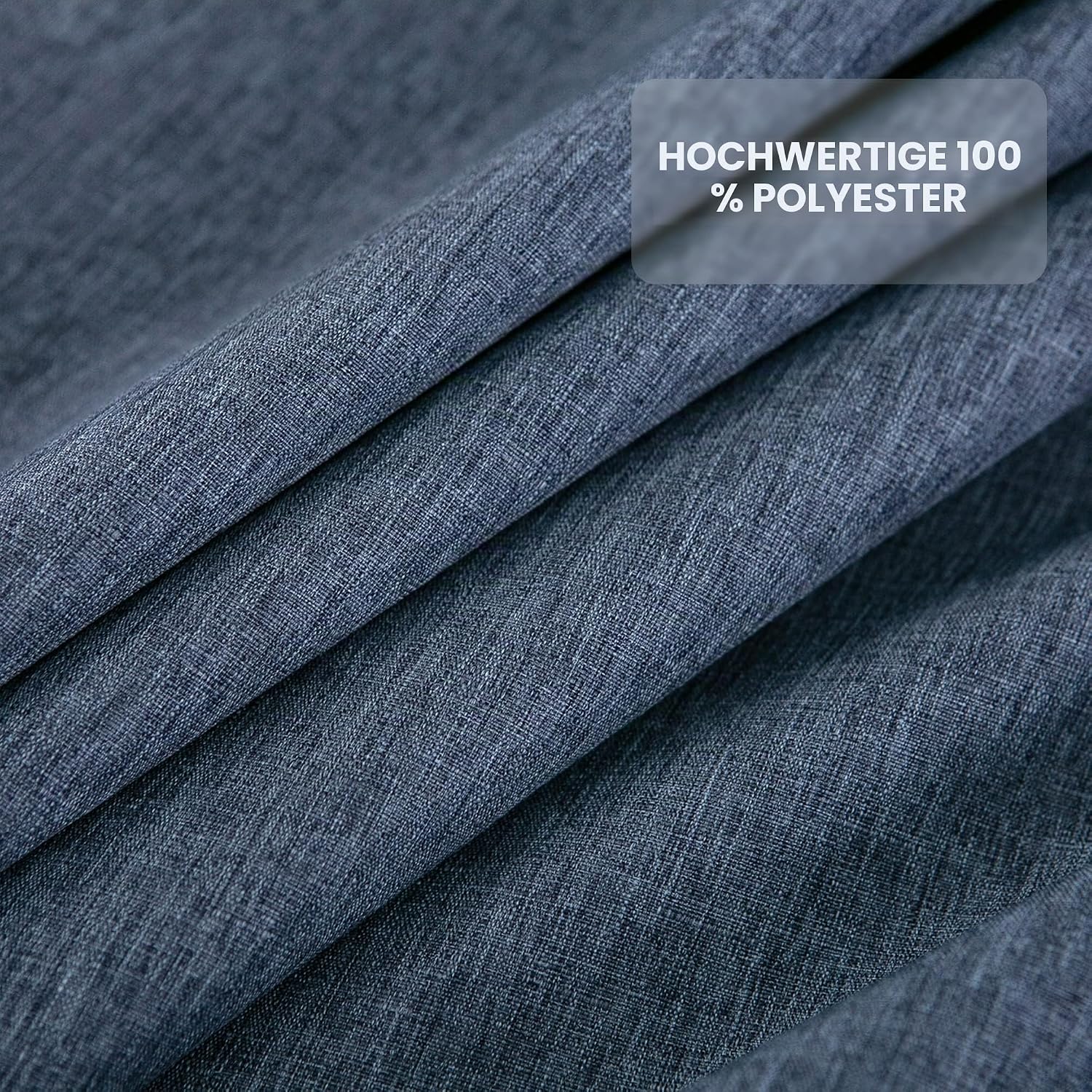 Detalle de Yeahshion Tischdecke Rechteckig 140 × 240 cm blau – Schmutzabweisend, wasserdicht, Polyester-Leinen-Effekt
