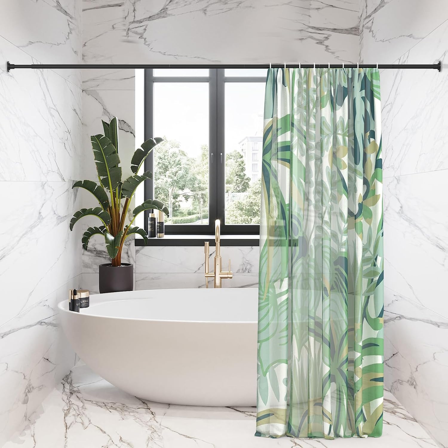 Detalle de SUNALLY Tension Shower Curtain Rod, 32–61 in