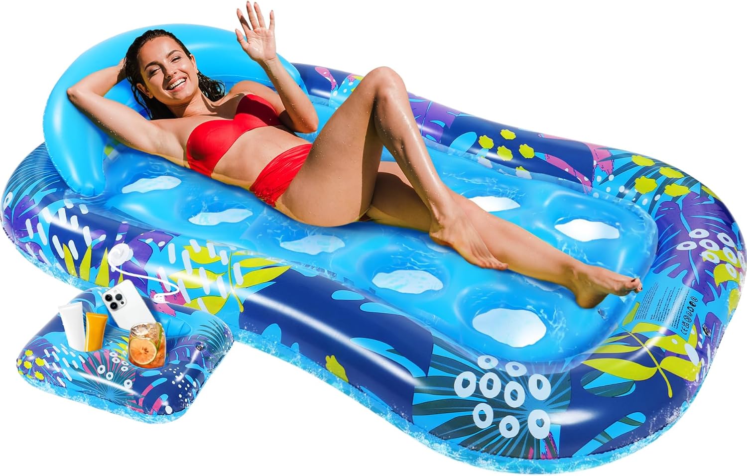 Subtail Bouée Piscine – Matelas gonflable avec porte-gobelet et fauteuil amovible