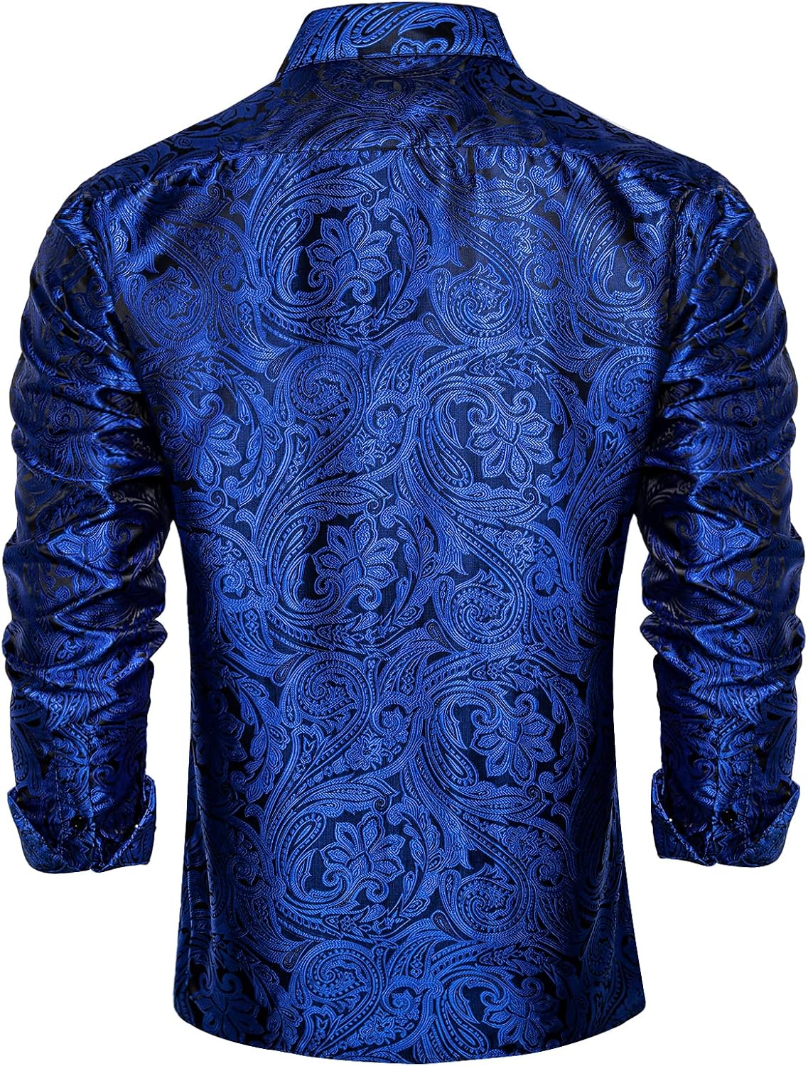 Detalle de DiBanGu button-down-shirts Men's Paisley Dress Shirt, Long Sleeve Jacquard