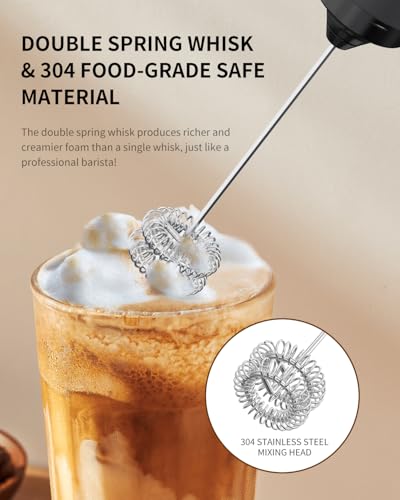 Thumbnail 3 de CIRCLE JOY Rechargeable Milk Frother Handheld with Dual Coil Whisk Head — Black