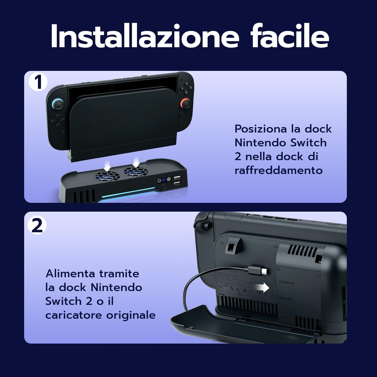 Thumbnail 4 de Wigearss Ventola Raffreddamento per Nintendo Switch 2 3 velocità