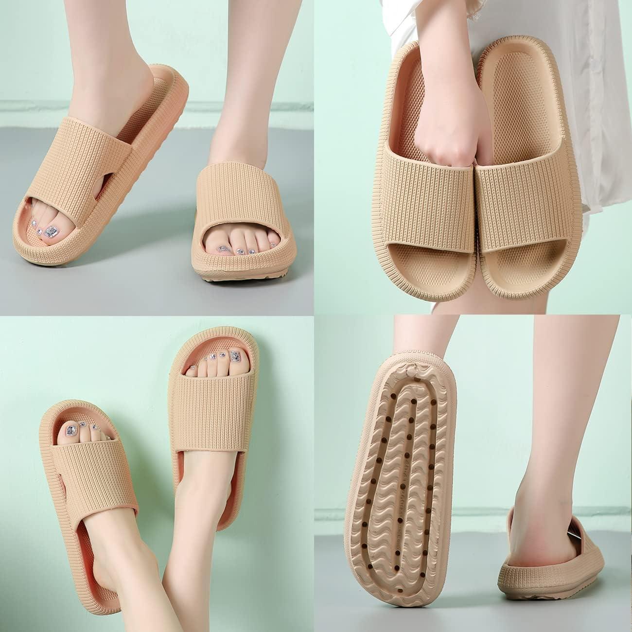 Detalle 2 de QJJQ Badeschuhe Cozislides „Original“ in Khaki (EU 40/41)