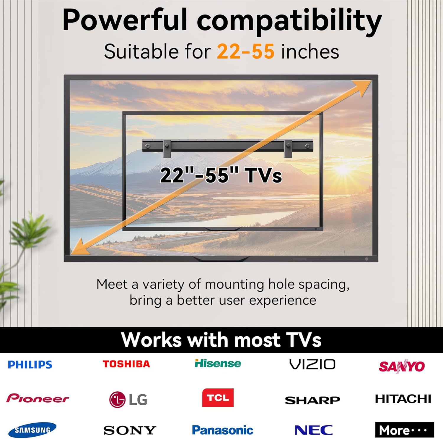 Thumbnail 1 de Aetubree No Drill TV Wall Mount 55 inch