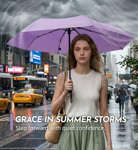 Thumbnail 6 de LILAC Windproof Automatic Umbrella with 8 Ribs – Compact Travel Brolly