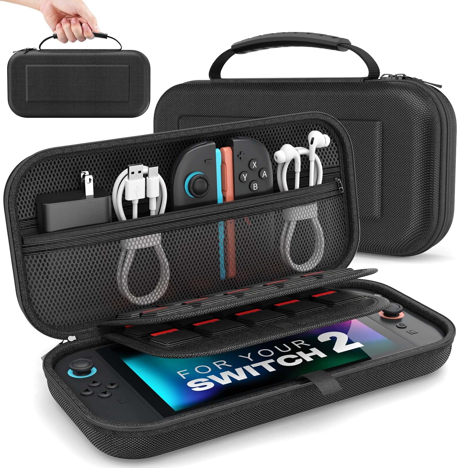 Detalle de MoKo Carrying Case for Nintendo Switch 2 — holds 20 cartridges
