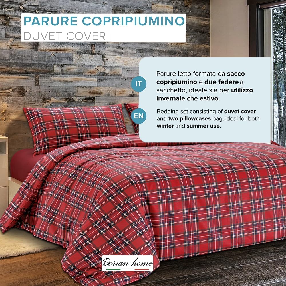 Thumbnail 1 de Dorian Home – Parure de lit double 250 x 210 cm, coton pur, 4 saisons, housse de couette et taies inclus