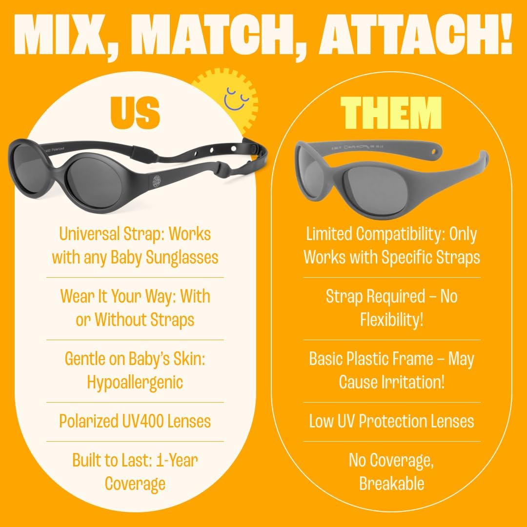 Thumbnail 2 de BABY SUNNIES Lunettes de soleil polarisées bébé avec lanières (ovales, flexibles)