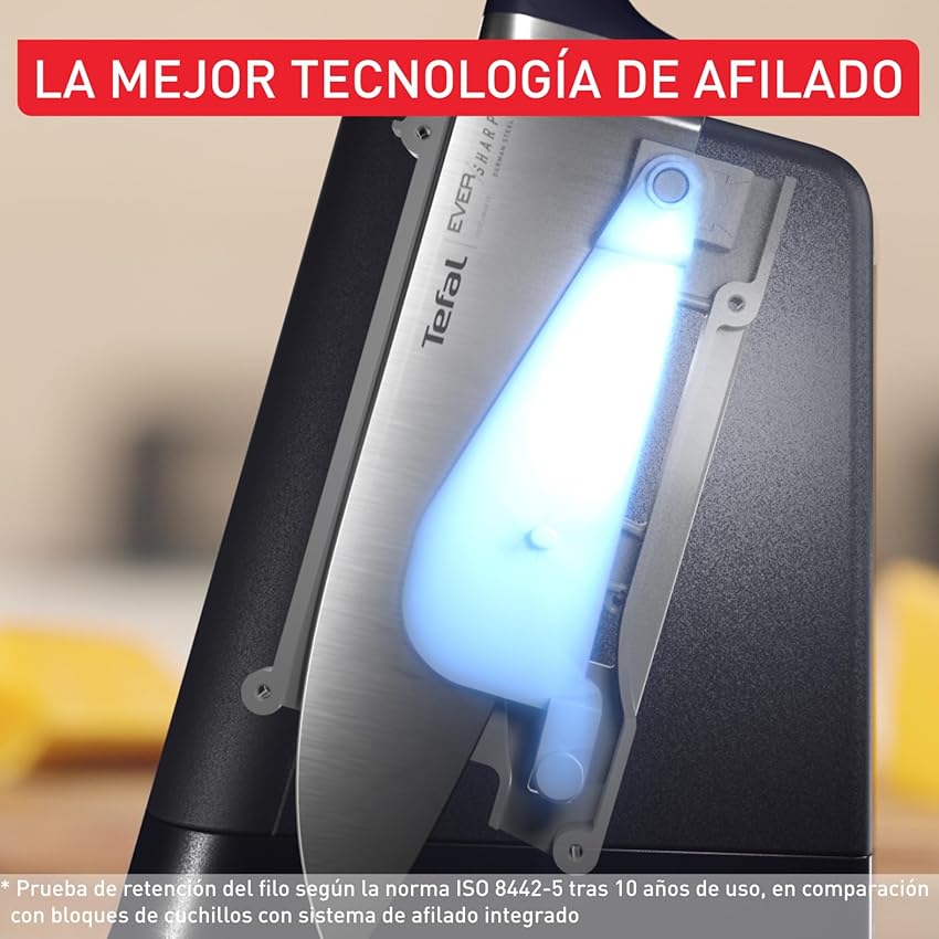 Detalle 1 de Tefal Ever Sharp Pro set 6 piezas con afilador integrado 🔪