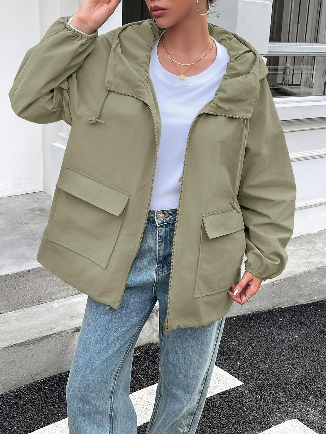 Detalle 2 de Fisoew Women's Rain Jacket 100% Polyamide