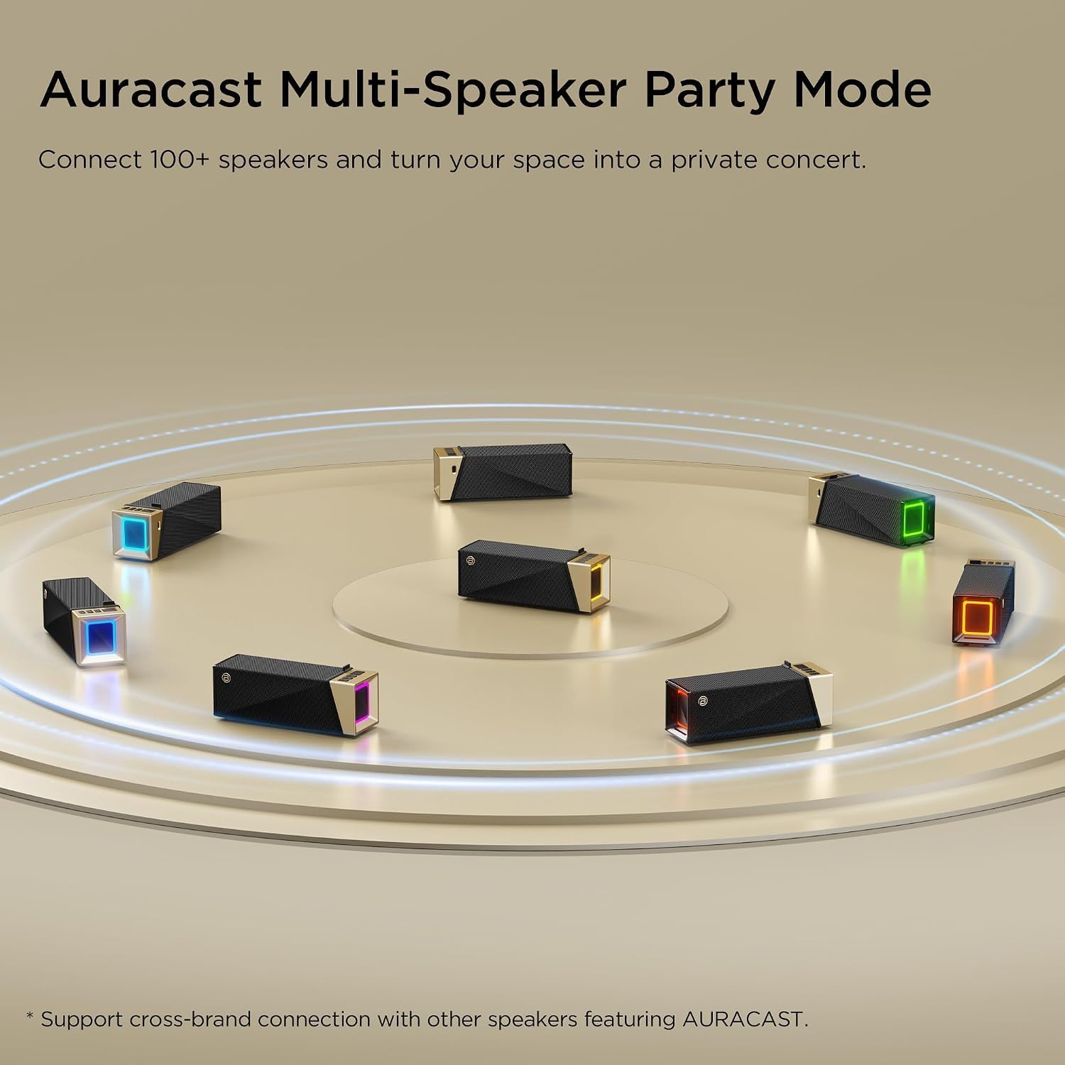 Thumbnail 5 de BUGANI Brief TT 60W Portable Bluetooth Speaker, IP67, Auracast, Gold