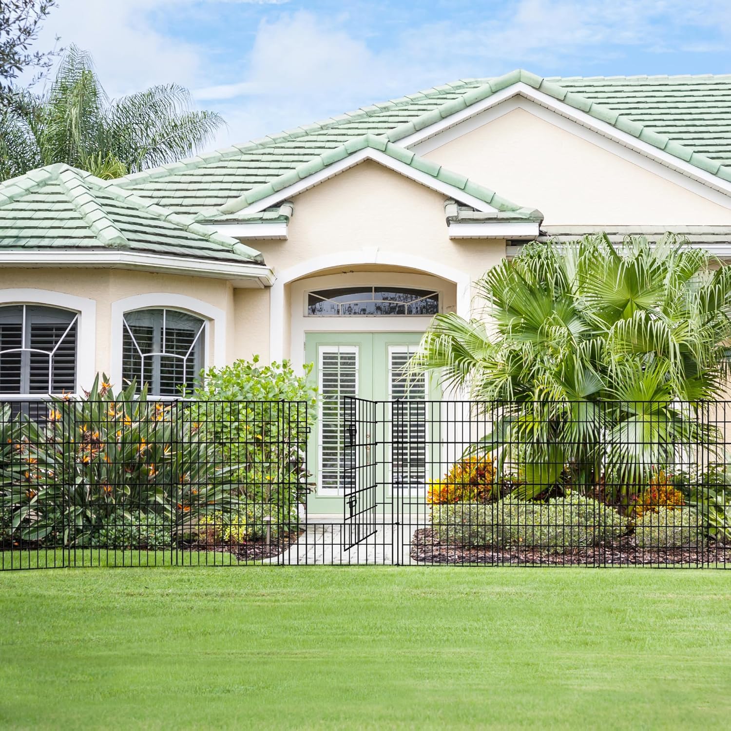 Thumbnail 1 de ARIFARO Dekorativer Gartenzaun 5-Paneel mit Tor – 3,5 m Gesamtlänge, 101 x 71 cm pro Panel