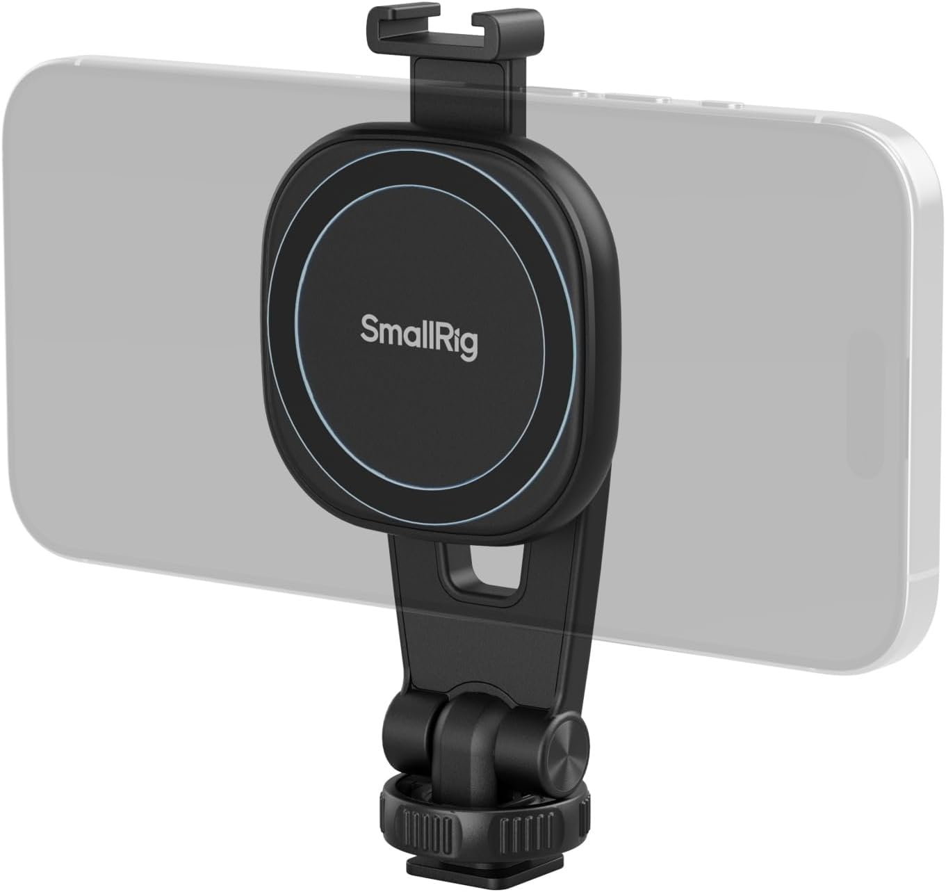 Detalle de SMALLRIG AC-10 5283 magnetische telefoonklem met cold shoe en 90° kanteling