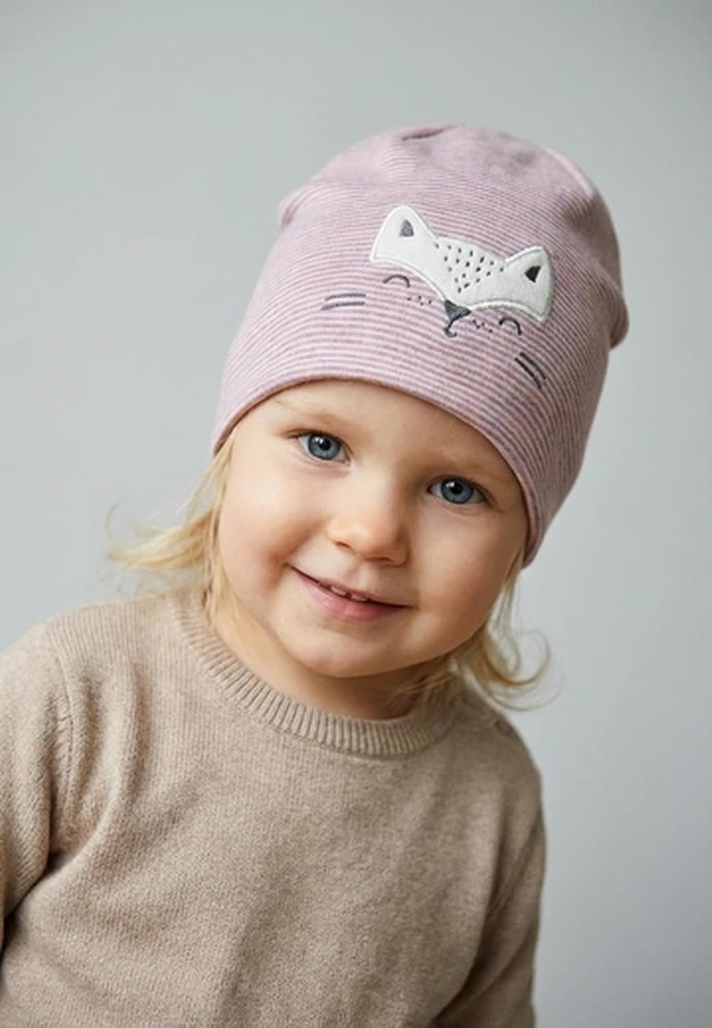 Detalle de Sterntaler Mädchen Beanie-Mütze Beanie Katze – Melange-Look mit Katzengesicht