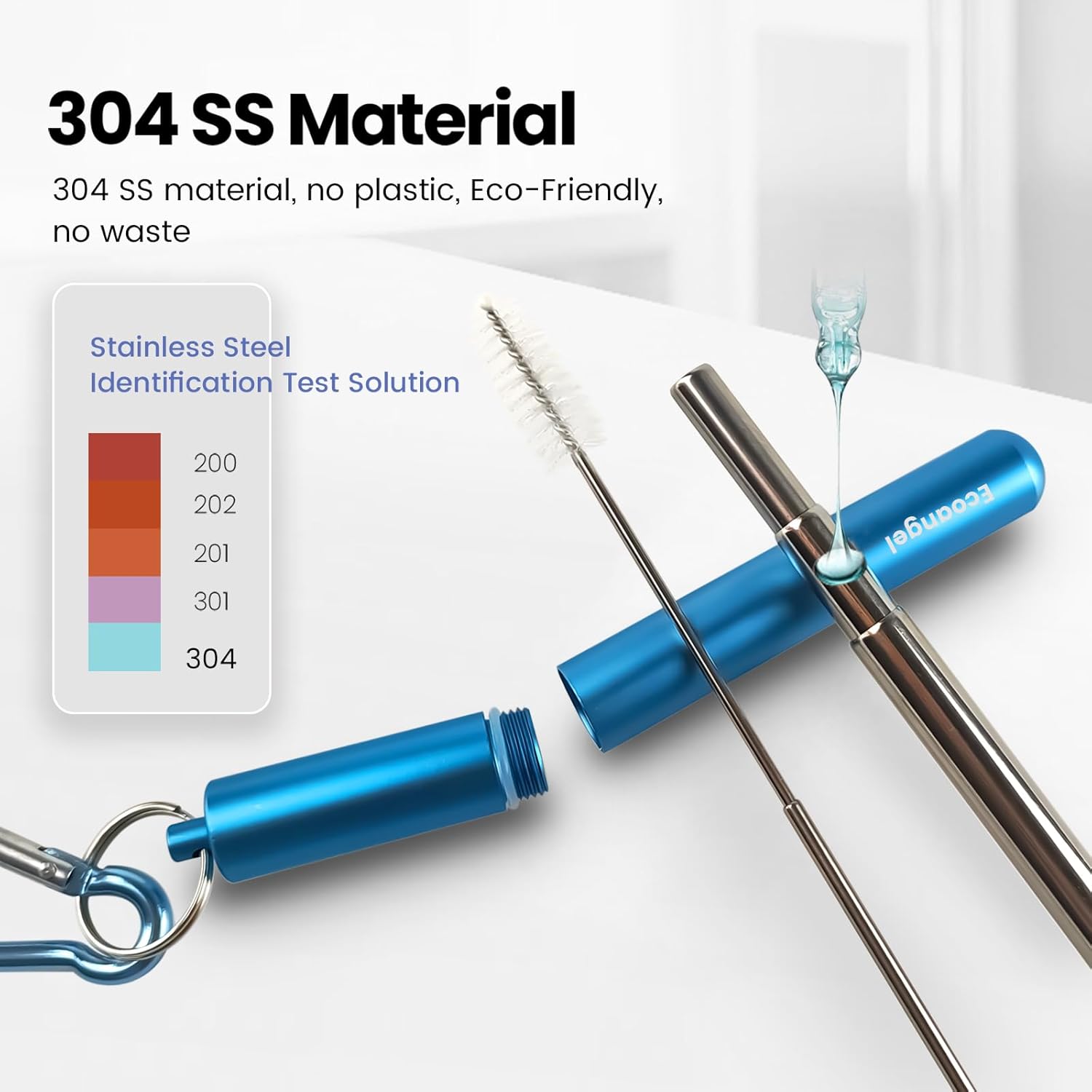 Thumbnail 1 de Ecoangel Cruise Ship Essentials: 4-Pack Reusable Collapsible Stainless Steel Straws with Aluminum Case