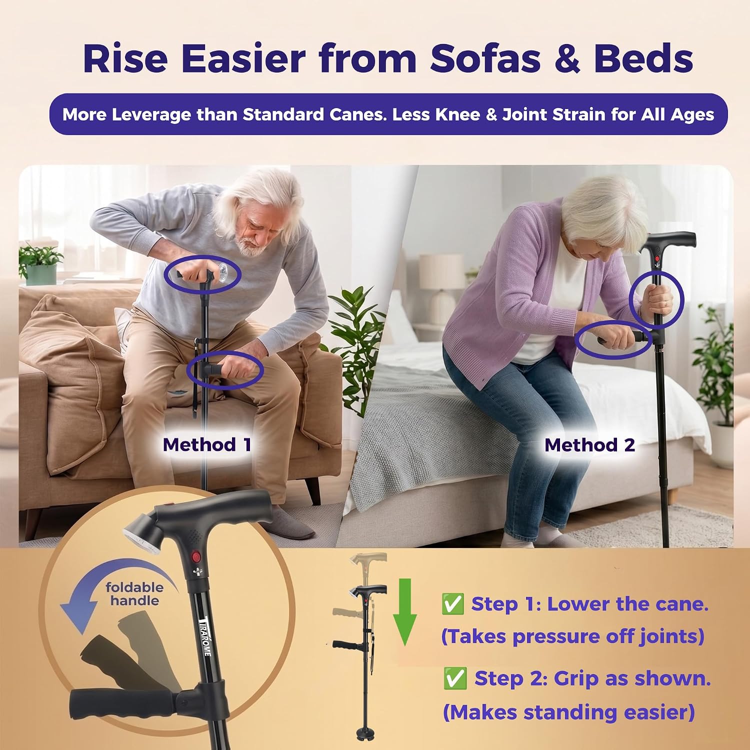 Detalle de TIRAROME Walking Cane, Aluminum