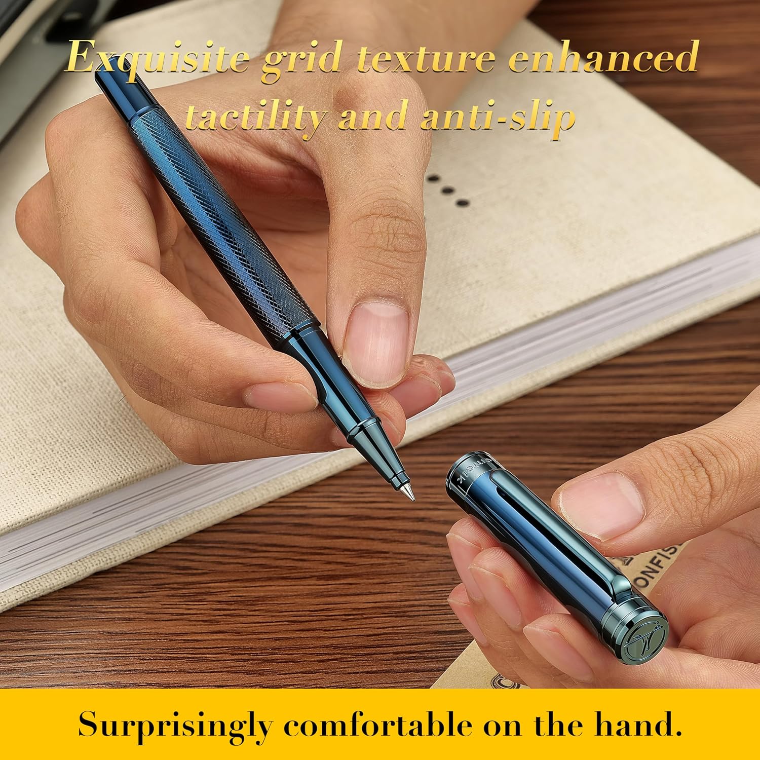 Detalle 2 de MCNTEIK Rollerball Pen, Electroplated Blue