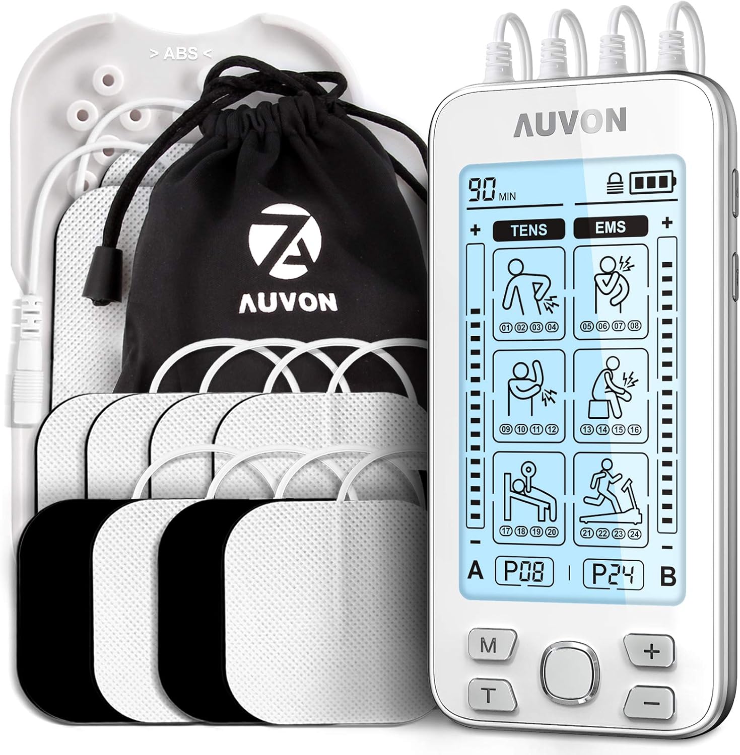 Detalle de AUVON 4 Outputs TENS Machine 24 modes for pain relief 📟