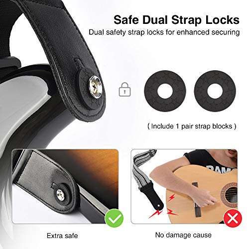 Thumbnail 2 de LEKATO Comfortable Guitar Strap with Memory Foam - 3" Wide, 45"–55" Adjustable