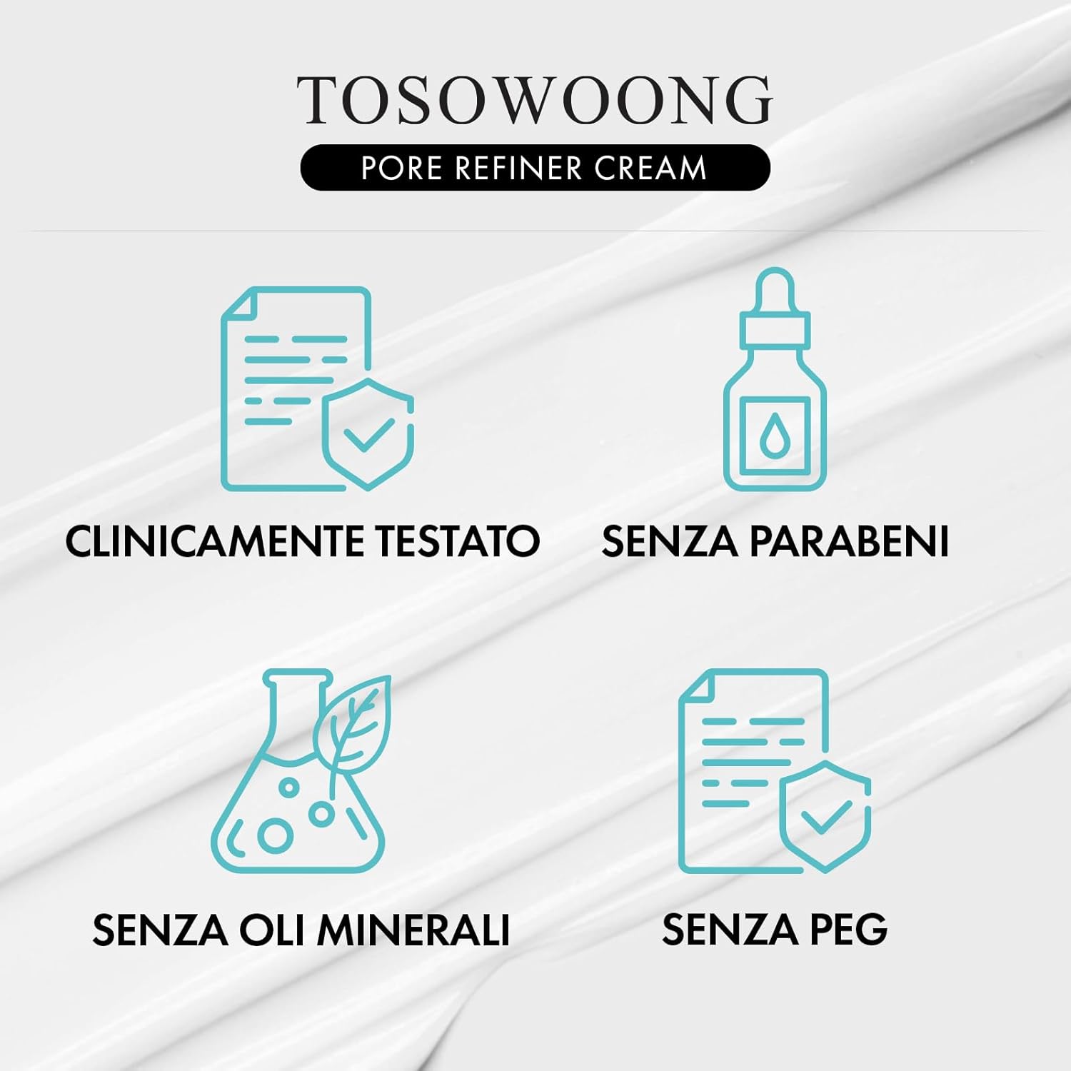 Detalle de TOSOWOONG crema raffinatrice di pori per il viso, riduce e minimizza l’aspetto dei pori (50 g)