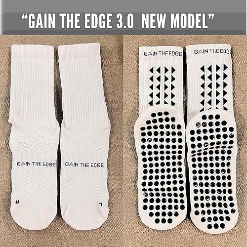 Detalle de Gain The Edge Football Grip Socks 3.0 — Non-Slip, Updated Model (1pc, 2pc & 4pc Sets)