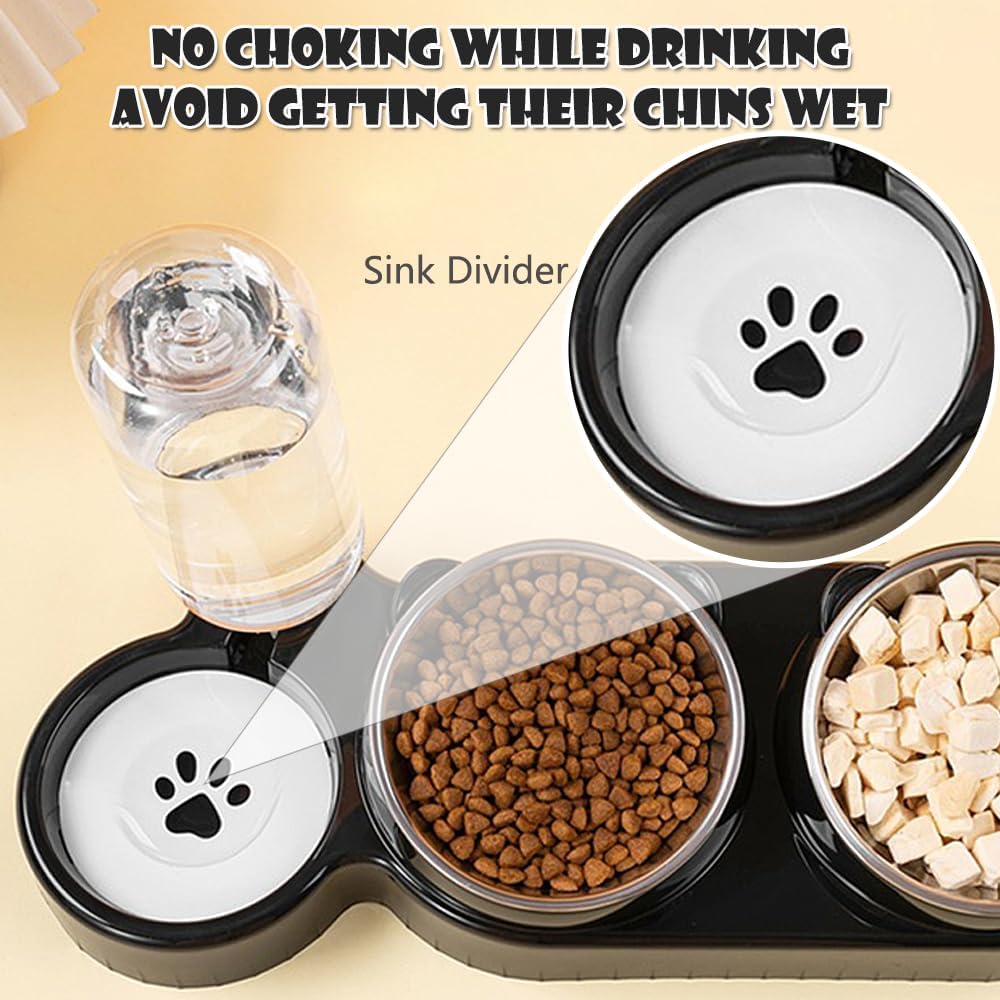 Thumbnail 5 de 3-in-1 Cat Food and Water Bowl Set — Tilted Stainless Steel