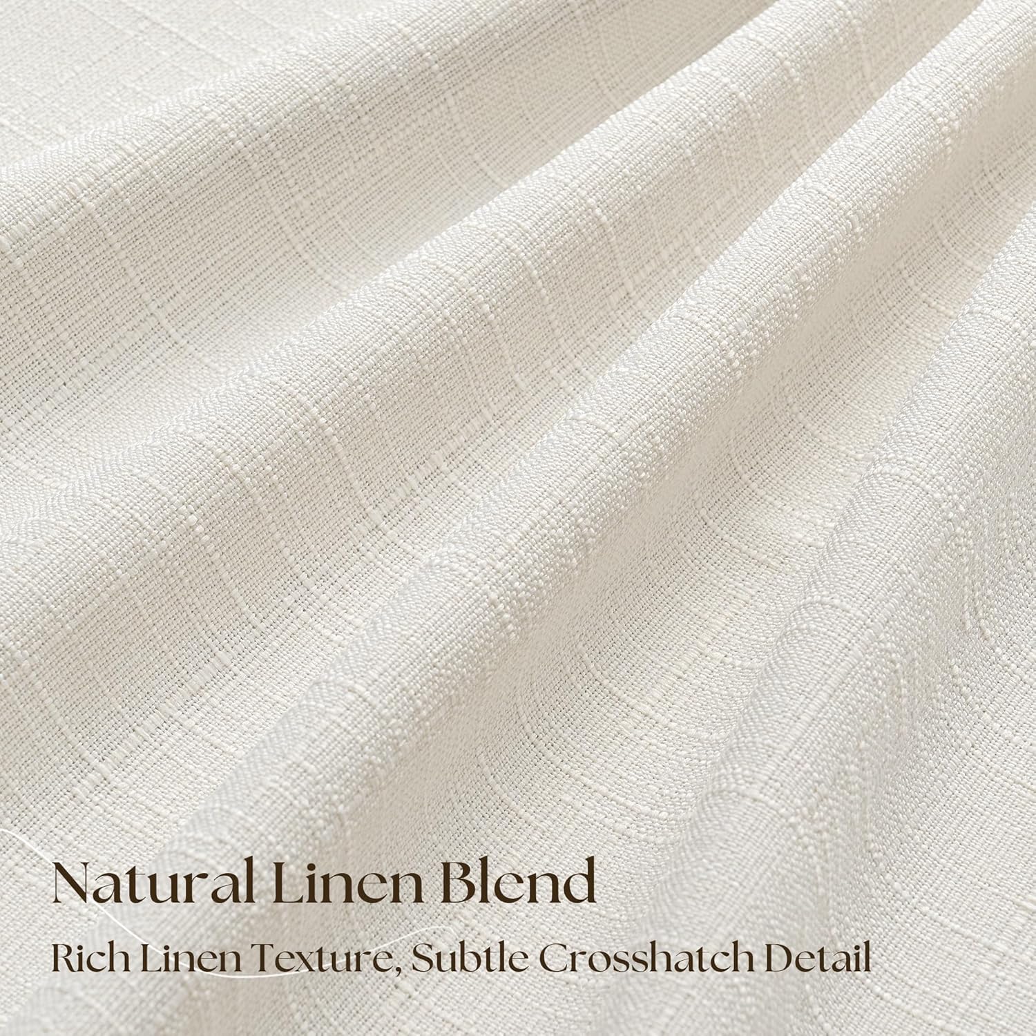 Thumbnail 2 de 90 Inch Pinch Pleated Blackout Linen Curtains – 50 Inch Wide, 2 Panels, Double Layer