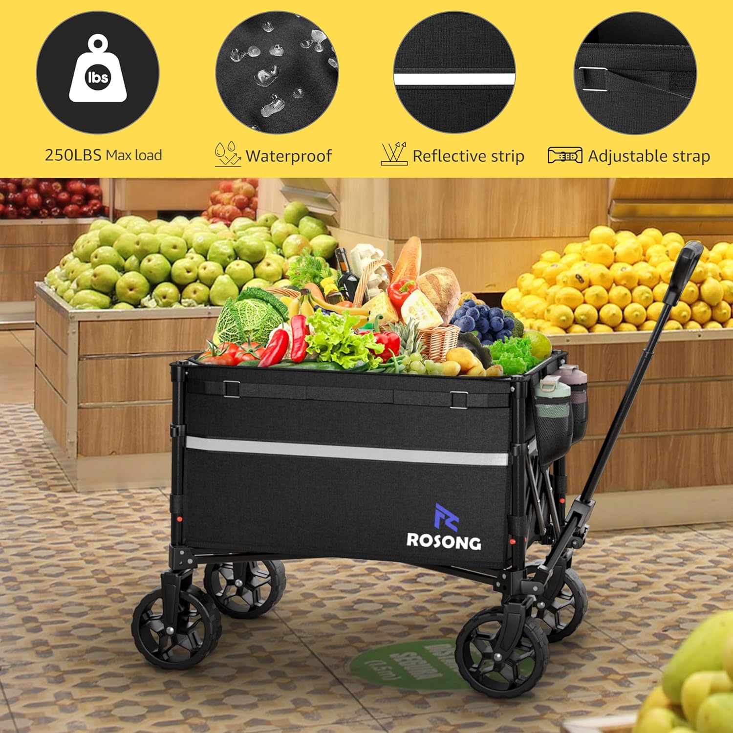 Detalle de ROSONG Collapsible Wagon 120L 🛒