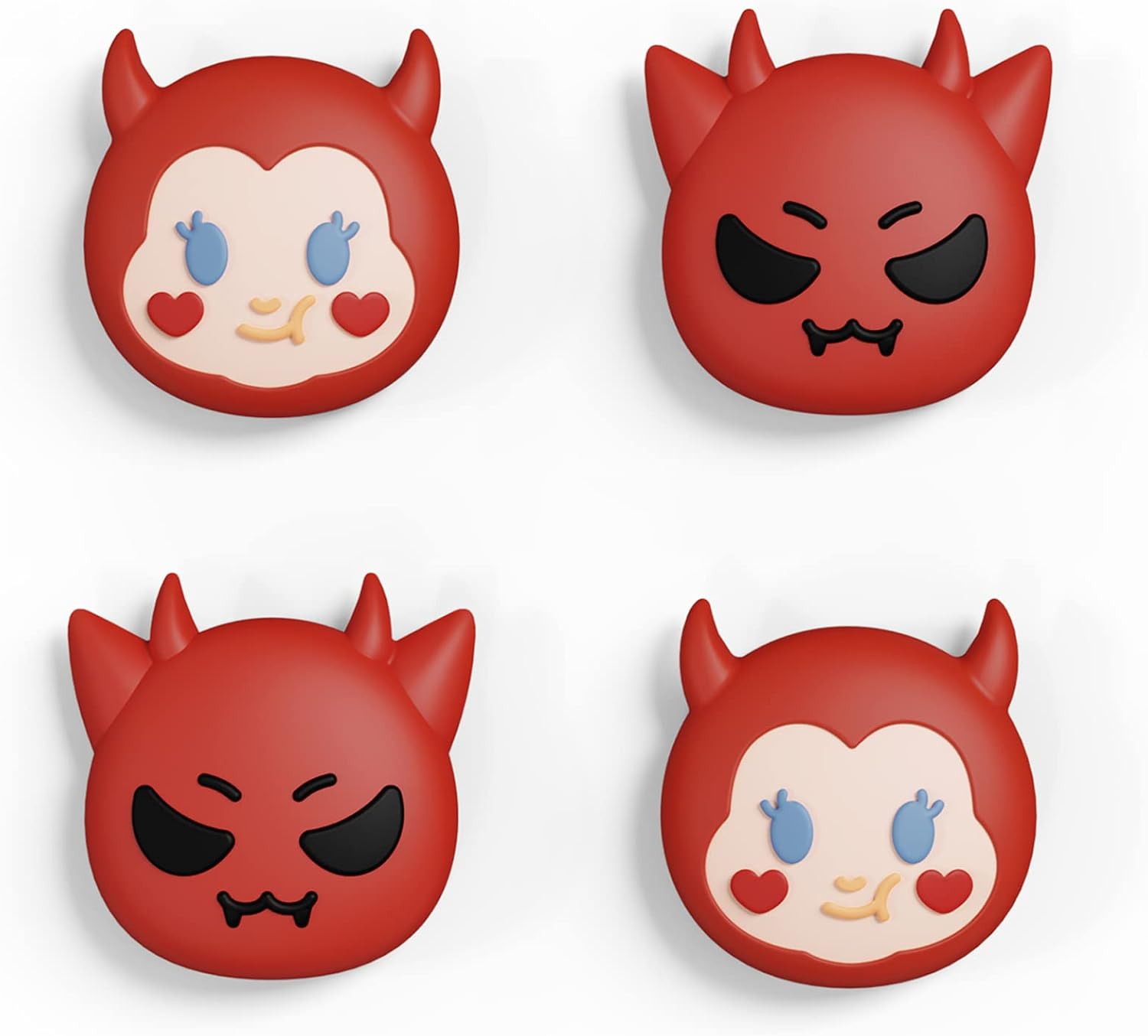 Detalle de playvital Thumb Grips for Nintendo Switch (Switch Lite & OLED) – Red Little Devils silicone caps