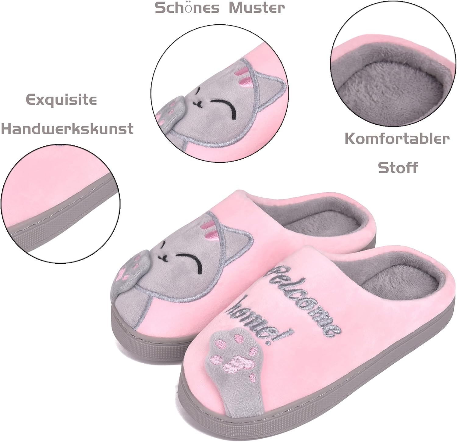 Thumbnail 2 de JACKSHIBO Winter-Hausschuhe mit Plüsch-Futter – warme Filzpantoffeln für Damen, Herren & Unisex