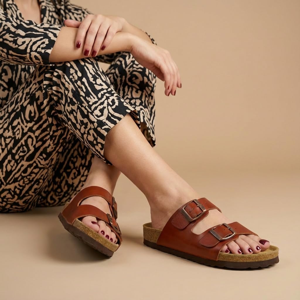 Thumbnail 6 de CUSHIONAIRE Lane-Parent Cork Slide Sandals with Adjustable Buckles and Platform