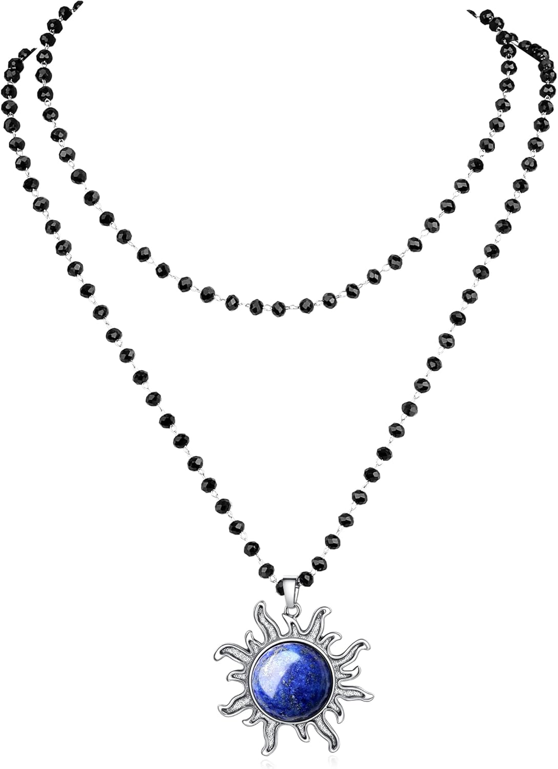 Detalle de AWARDSEN Gothic Moon Necklace for Women with Lapis Lazuli Pendant