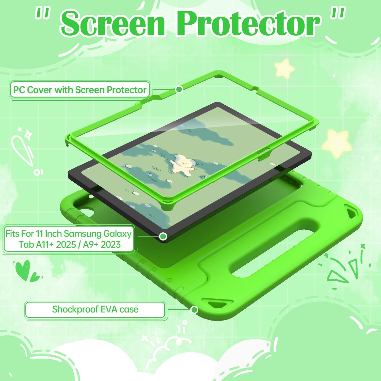 Detalle de SINSO Case for Samsung Galaxy Tab A11+ Plus 11 Inch 2025 / A9+ Plus 11 Inch 2023