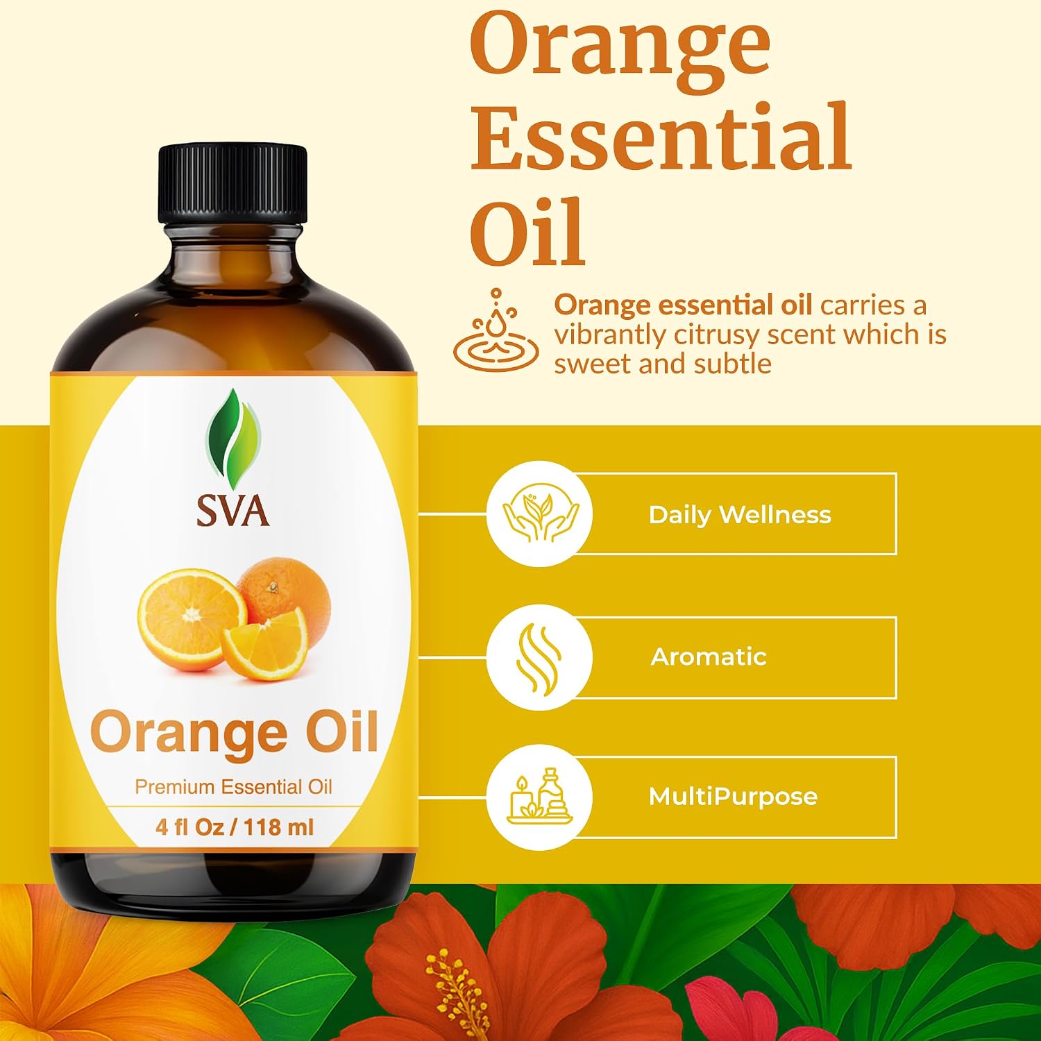 Detalle de SVA Orange Essential Oil, 4 fl oz