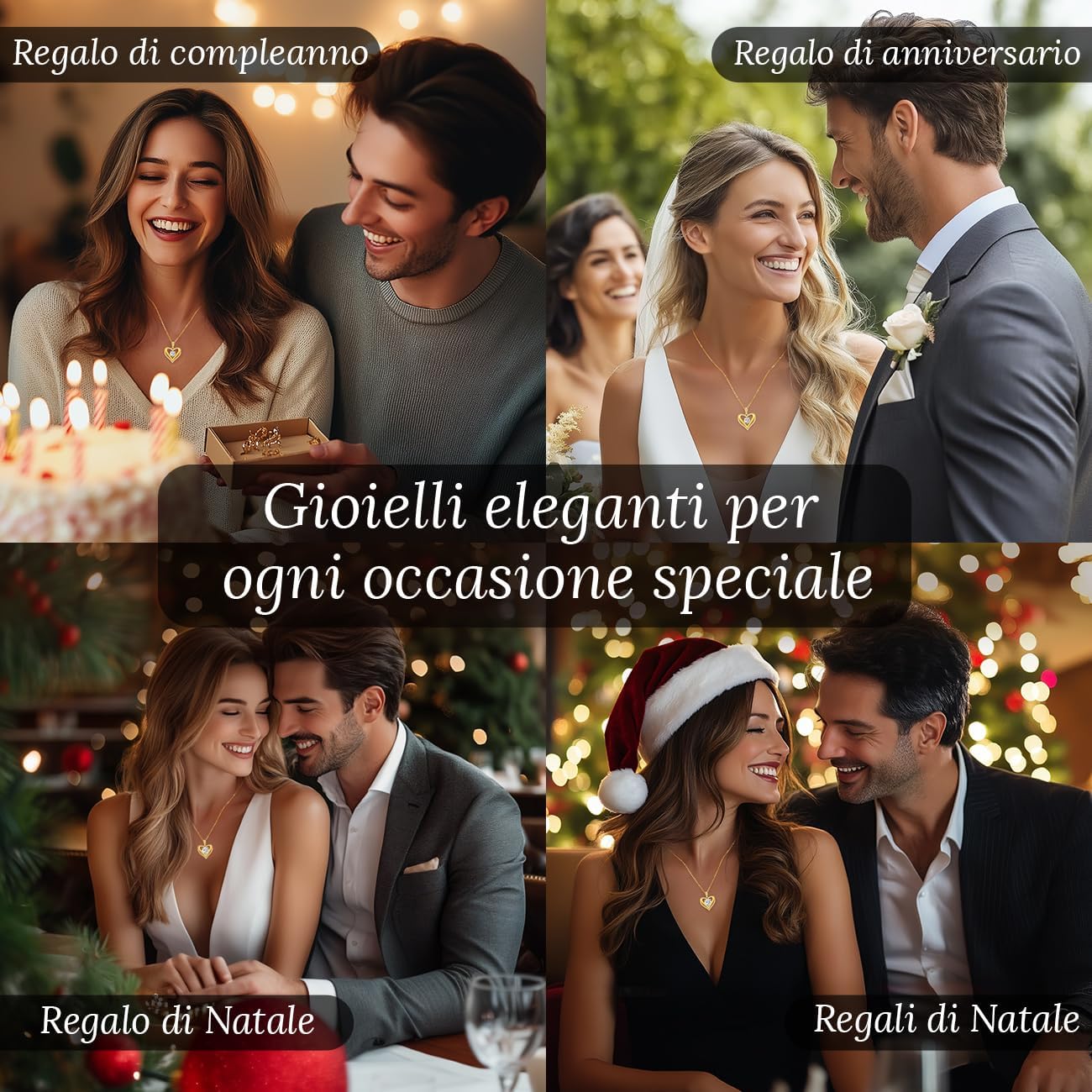 Detalle de Collana Donna Cuore Regalo Gioielli in Argento 925 con Moissanite D-VVS1 1–3 ct