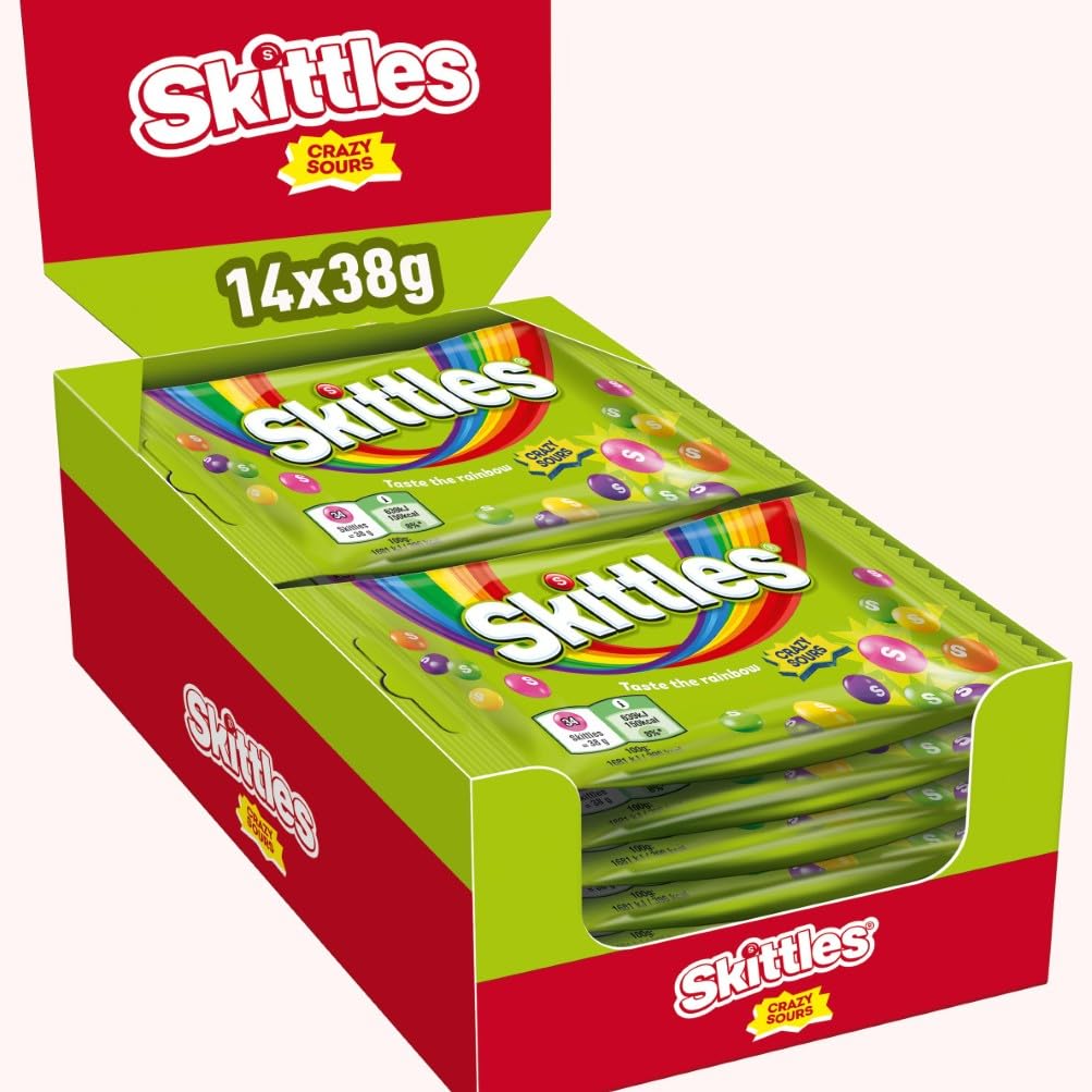 Thumbnail 2 de Skittles Crazy Sours – Vegane Saure Fruchtbonbons in Großpackung 14x38g
