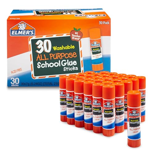 Detalle de Elmer's All Purpose School Glue Sticks — 7 g, 30 Count, Acid-Free & Washable