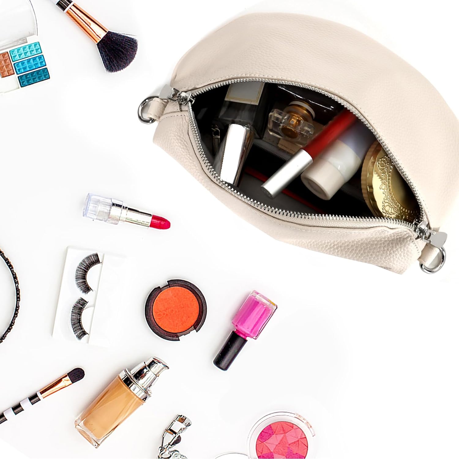 Thumbnail 6 de TANTOMI Damen Umhängetasche Bauchtasche aus Leder – Crossbody/Gürteltasche mit breitem verstellbarem Gurt