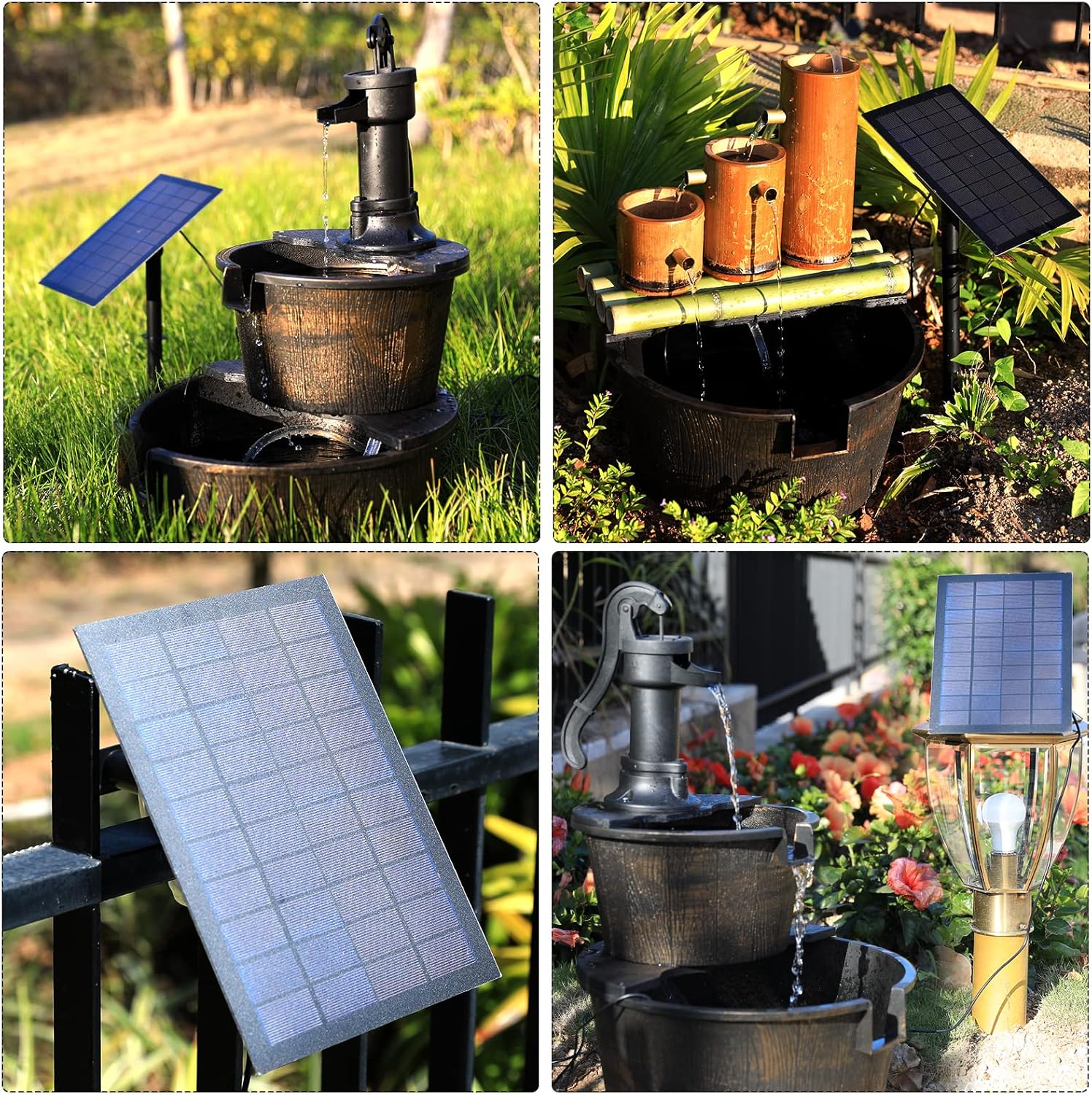 Thumbnail 3 de AMZtime DIY Solar Fountain Pump (7W) with 16 Nozzles and 5ft Water Pipe