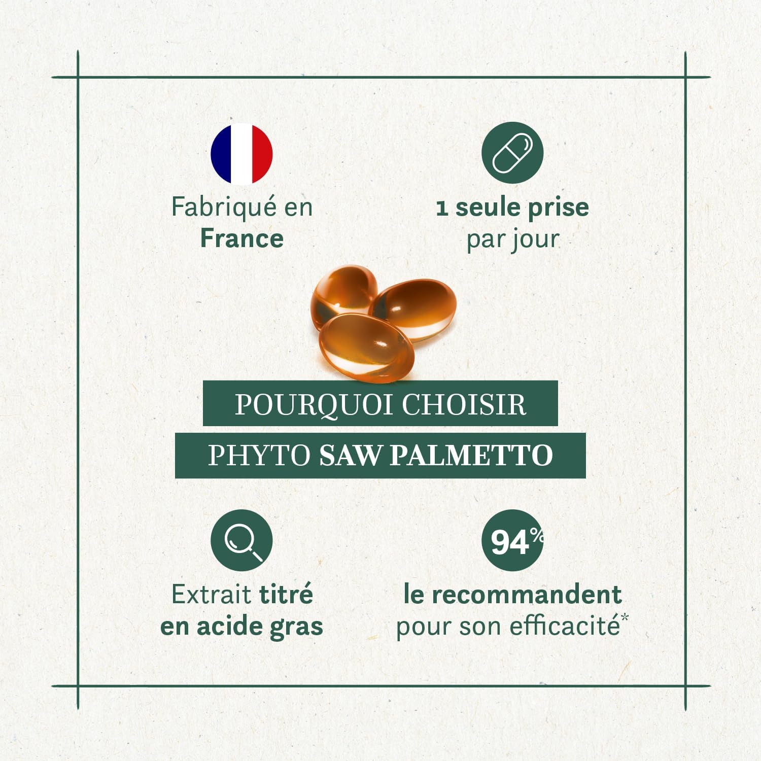 Detalle de BLANCHE BRESSON Phyto Saw Palmetto - Prostate & Confort Urinaire Homme, 30 capsules