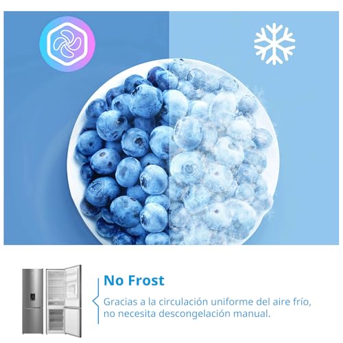 Detalle de Comfee' 308L Frigorífico Combinado No Frost con Dispensador de Agua en Puerta