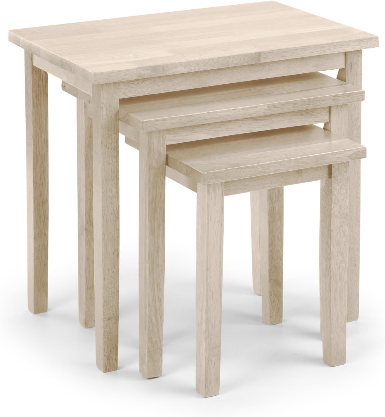 Thumbnail 5 de Julian Bowen Cleo Nest of Tables Set of 3 (White Wash) — stacking oak side tables for small living spaces