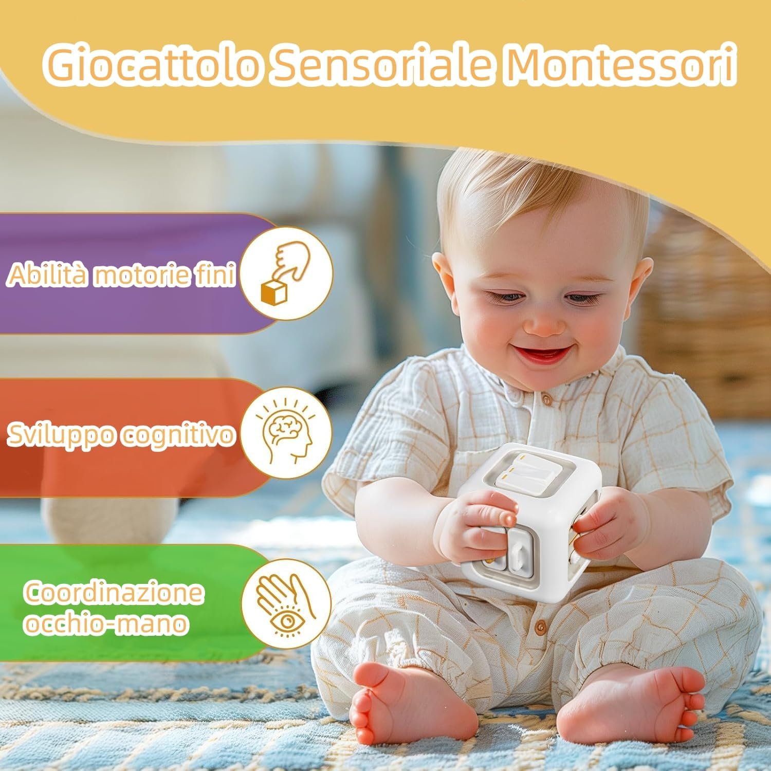 Thumbnail 4 de VORENUS Cubo attività 6-in-1 Montessori per bambini 12+ mesi