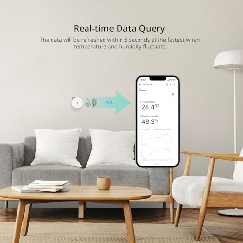 Thumbnail 4 de SONOFF ZigBee Sensor De Temperatura y Humedad SNZB-02P 2pcs, Requiere SONOFF Zigbee hub, para Control Remoto y Domótica, Compatible con Google, Smartthing,Alexa, Funciona con IFTTT(batería interna )