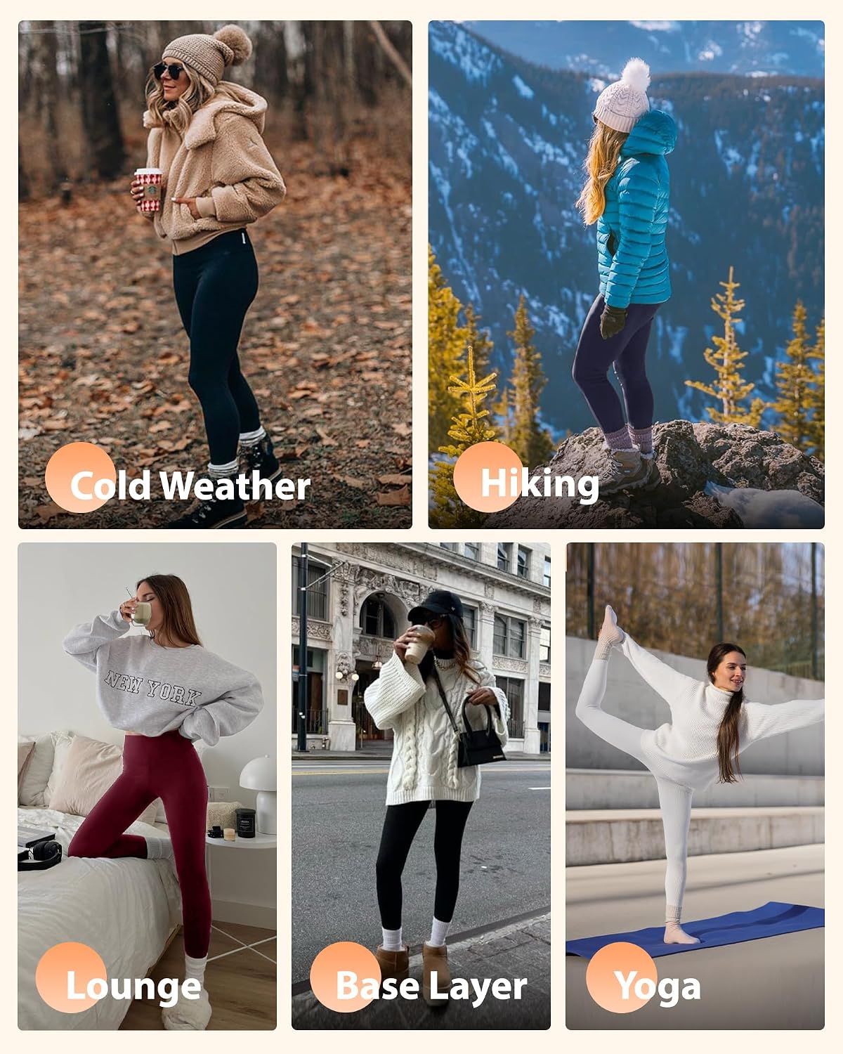 Thumbnail 5 de NexiEpoch Fleece Lined Leggings 5.3in Waist 🧘♀