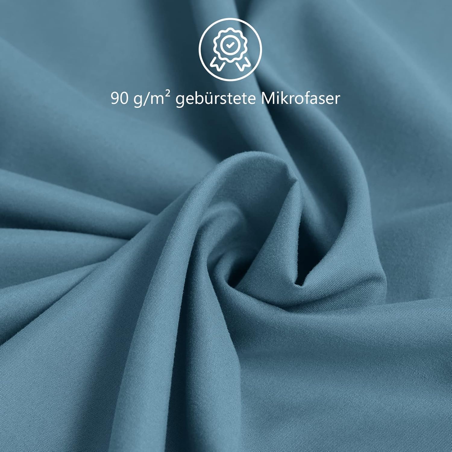 Thumbnail 3 de REDKEY Kissenbezug 80x80 cm im 2er-Set mit Reißverschluss (Aqua blau) – gebürstete Mikrofaser