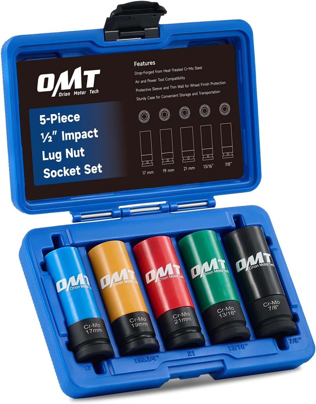 Orion Motor Tech 5pc Lug Nut Socket Set 17mm
