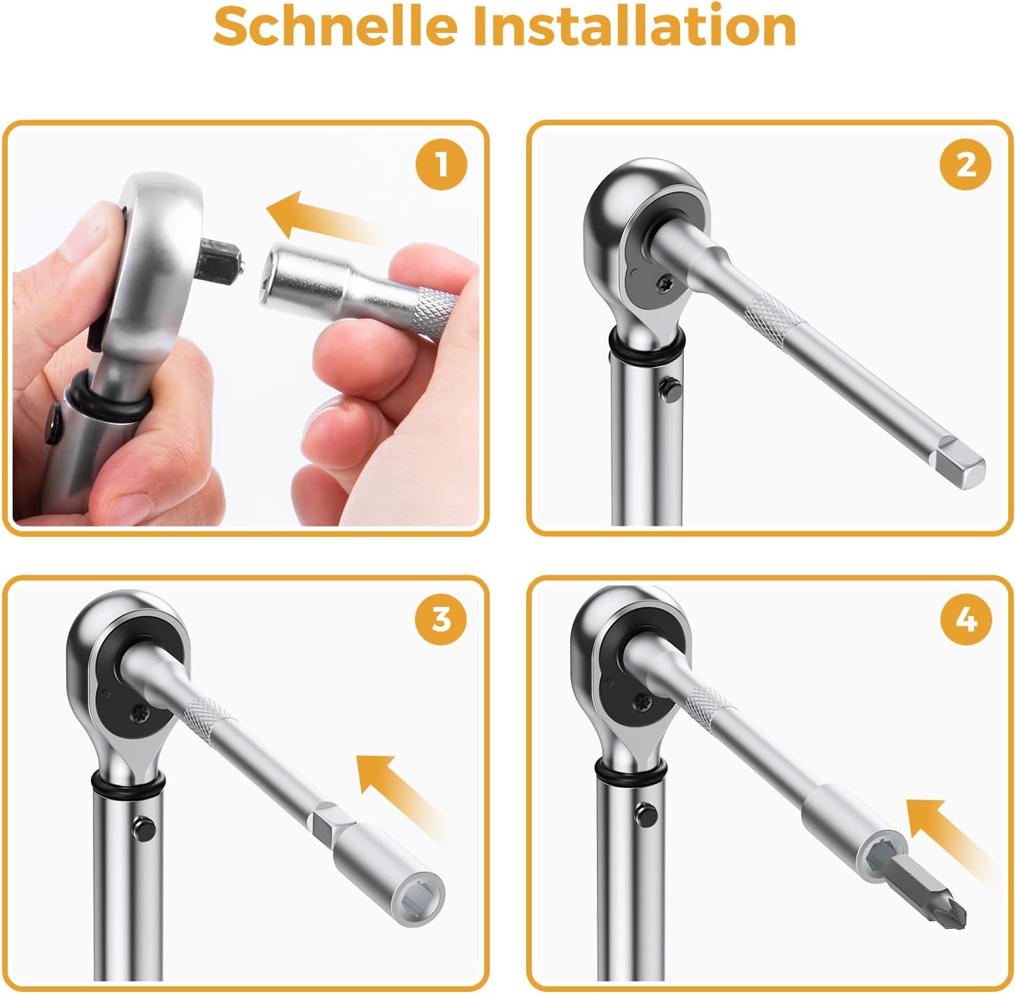 Thumbnail 3 de VIGRUE Drehmomentschlüssel Fahrrad 5–25 Nm (1/4 Zoll) – Drehmoment-Set inkl. Ratsche, Verlängerung, Gelenk und Bits